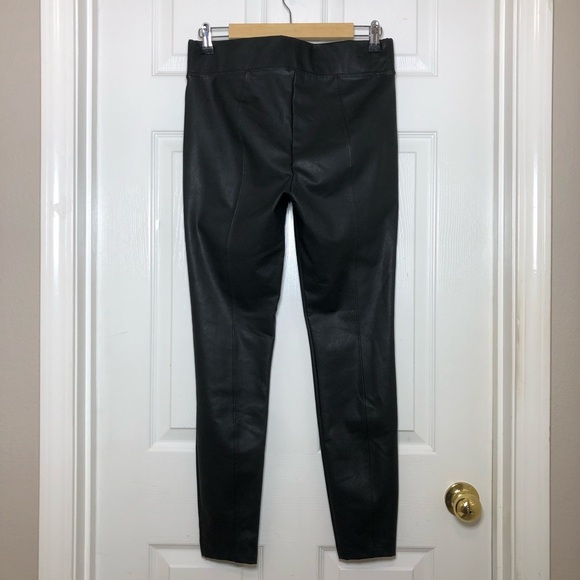 Old Navy High-Waisted Stevie Faux-Leather Skinny Black Versatile Pants M - Picture 7 of 16